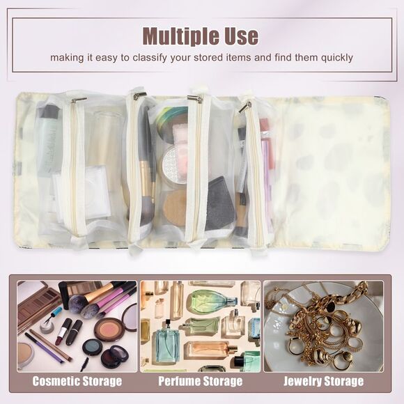 Milk Cow Roll Up 4 in 1 Travel Removable Cosmetic Hanging Toiletry Bag - Picture 6 of 6